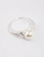 Silver Plated Enchanting Pearl Ring