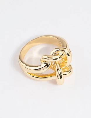 Gold Plated Double Knot Ring