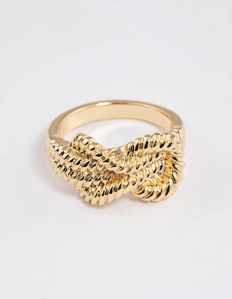 Gold Plated Rope Knot Ring