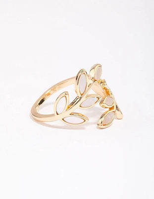 Gold Cats Eye Laurel Ring