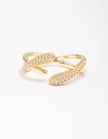 Gold Plated Pave Interlaced Ring