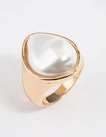 Gold Irregular Pearl Ring