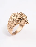 Antique Gold Majestic Eagle Ring