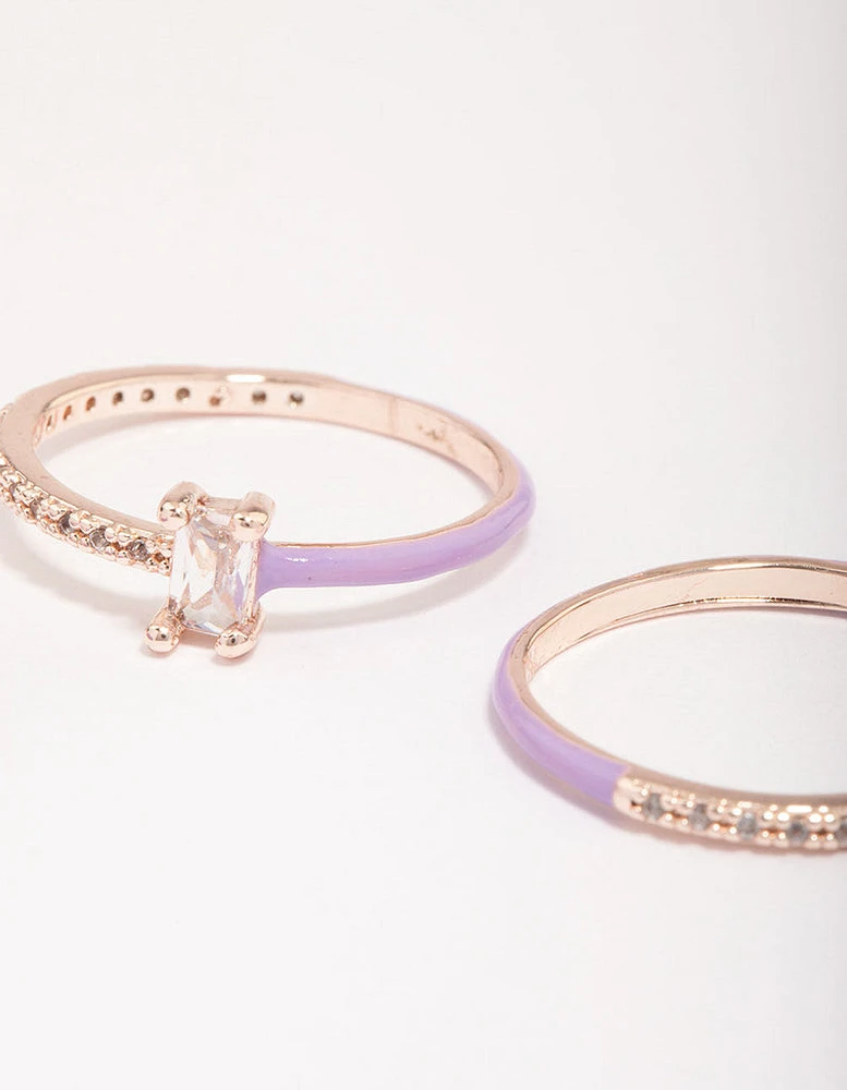 Rose Gold Enamel Ring Pack