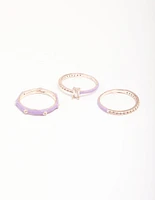 Rose Gold Enamel Ring Pack