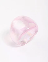 Acrylic Iridescent Sparkle Cocktail Ring