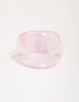 Acrylic Iridescent Sparkle Cocktail Ring