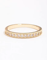 Gold Plated Cubic Zirconia Round Stone Ring Pack