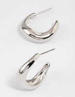 Rhodium Wave Match Hoop Earrings Pack