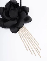 Gold & Black Flower Cupchain Choker