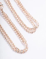 Rose Gold Mini Cupchain Double Loop Earrings