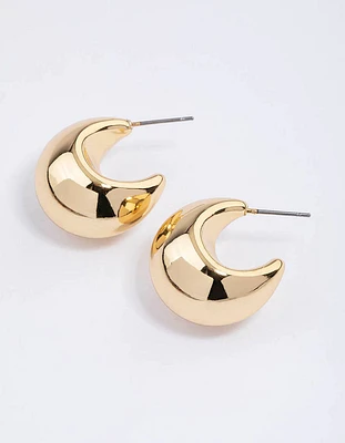 Gold Plated Chunky Bubble Hoop Earrings