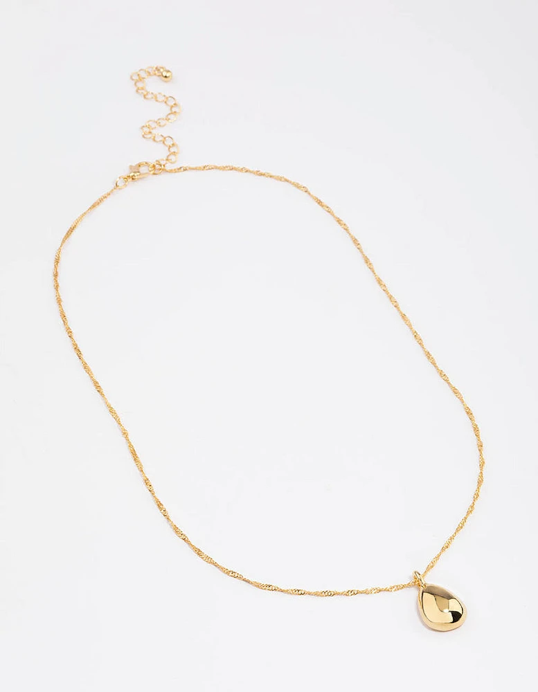 Gold Plated Dainty Drop Twisted Necklace