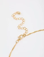 Gold Plated Dainty Drop Twisted Necklace