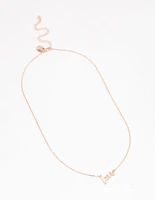 Rose Gold Cursive Love Pendant Necklace