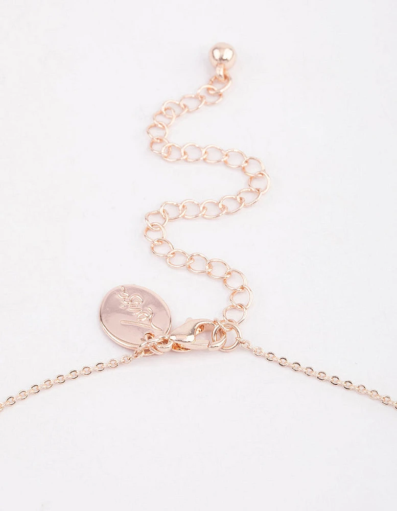 Rose Gold Cursive Love Pendant Necklace