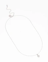 Silver Diamante Mini Heart Pendant Necklace