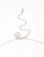 Silver Diamante Mini Heart Pendant Necklace