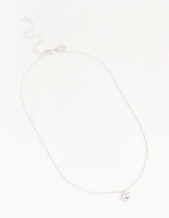 Silver Mini Puffy Heart Pendant Necklace