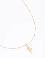 Gold Bolo Chain Snake Pendant Necklace