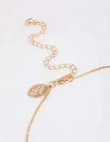 Gold Celestial Tag Pendant Necklace