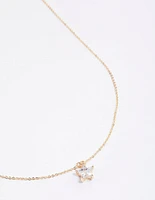 Gold Diamante Mini Star Necklace