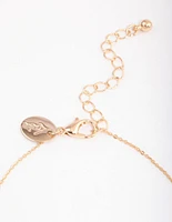 Gold Mini Heart Pendant Bracelet