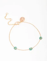 Gold Multi Dainty Flower Bracelet