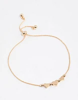 Gold Triple Mini Heart Bracelet