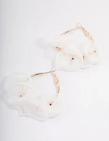 Rose Gold Petal Hoop Earrings