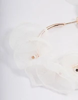 Rose Gold Petal Hoop Earrings