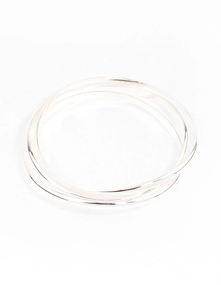 Silver Plated Brass Irregular Smooth Bracelet Pack