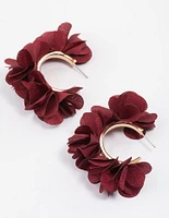 Gold Multi Petal Hoop Earrings