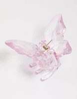 Pink Iridescent Butterfly Hair Claw Clip