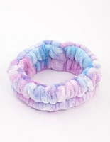 Tie Dye Blue & Purple Fluffy Headband