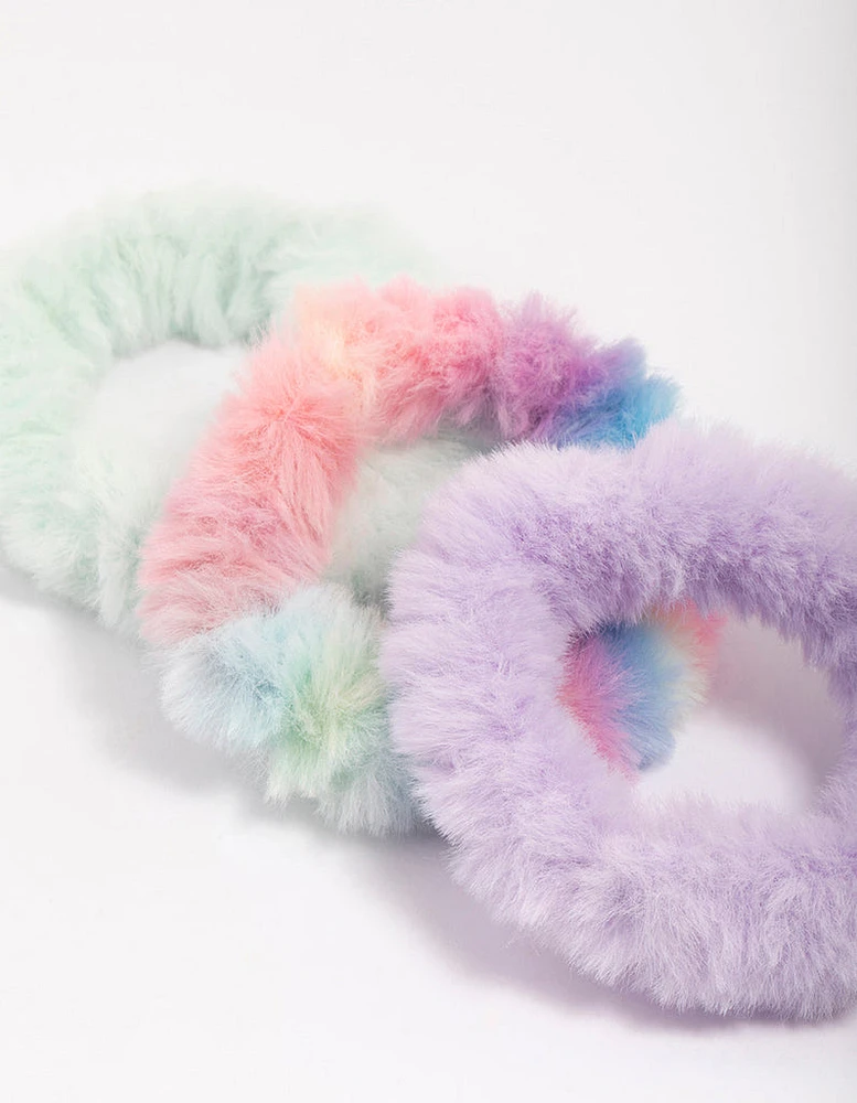 Pastel Mixed Fluffy Hair Scrunchie Pack