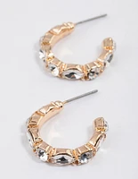 Gold Mixed Stone Hoop Earrings & Polishing Set