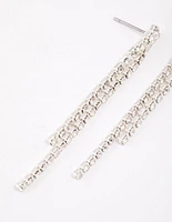 Silver Double Row Cupchain Drop Earrings & Polishing Set