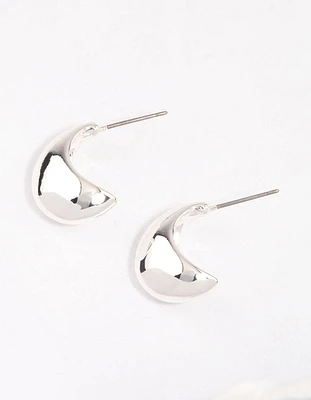 Silver Mini Bubble Huggie Earrings & Polishing Set