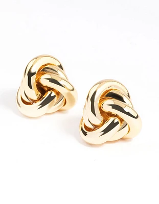 Gold Plated Classic Knotted Stud Earrings