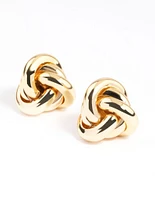 Gold Plated Classic Knotted Stud Earrings