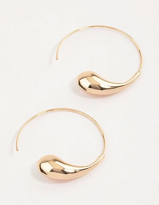 Gold Threaded Gold Hoop Earrings