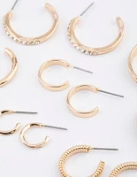 Gold Multi Hoop Earrings 6-Pack