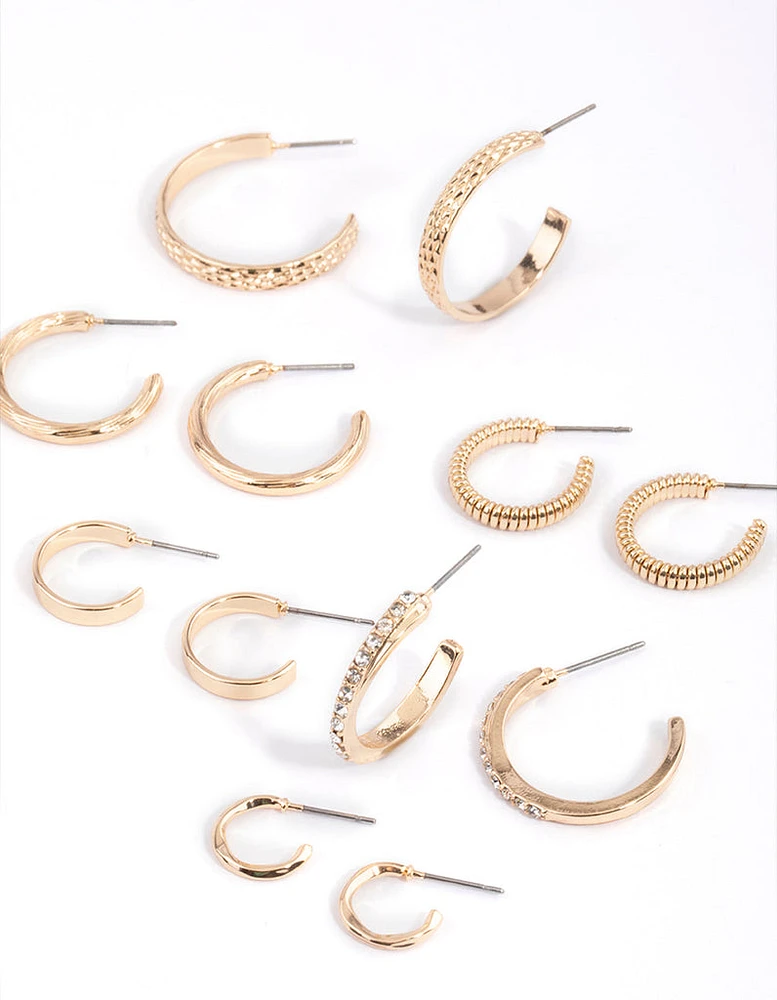 Gold Multi Hoop Earrings 6-Pack