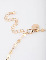 Gold Disc Link Layered Necklace