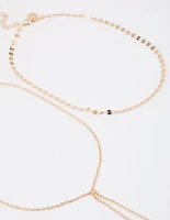 Gold Disc Link Layered Necklace