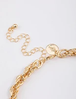 Gold Rope Twisted Chain Necklace