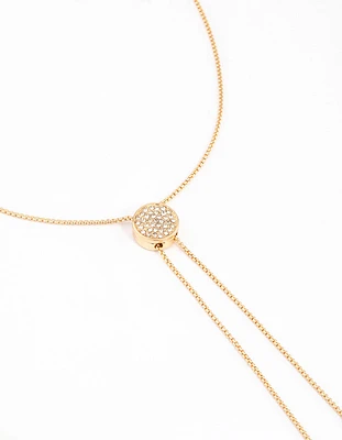 Gold Diamante Adjustable Chain Necklace