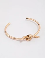 Gold Diamante Knotted Twisted Wrist Cuff