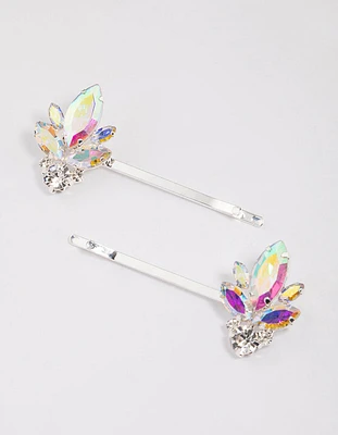 Silver Diamante Hair Pin Pack